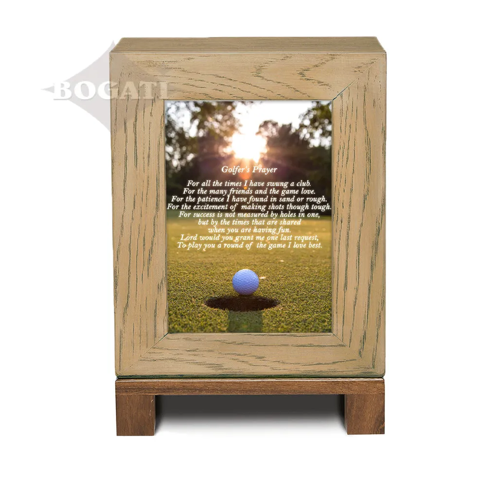 IMPERFECT SELECTION - ADULT Rustic Style Photo Frame Urn - Golfer's Prayer