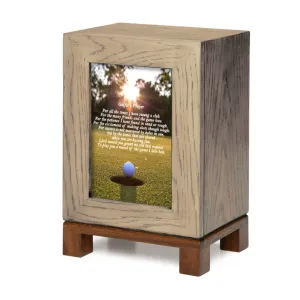 IMPERFECT SELECTION - ADULT Rustic Style Photo Frame Urn - Golfer's Prayer