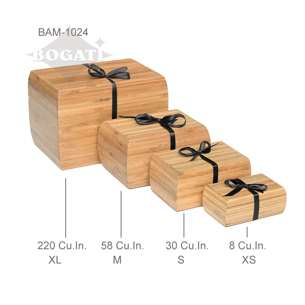 IMPERFECT SELECTION - MEDIUM - Bamboo Urn - 1024 - Curved edges removable Satin ribbon  - Case of 18