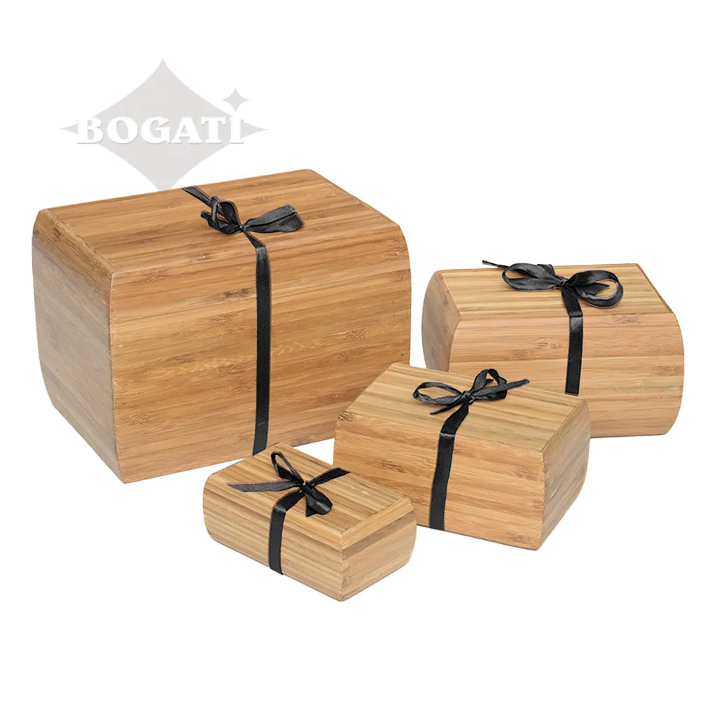 IMPERFECT SELECTION - MEDIUM - Bamboo Urn - 1024 - Curved edges removable Satin ribbon  - Case of 18