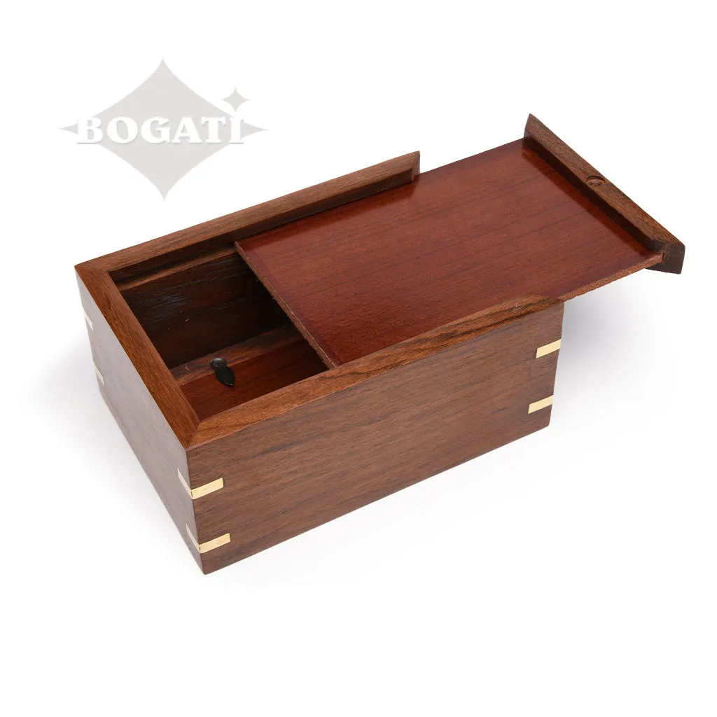 IMPERFECT SELECTION - SMALL - Rosewood Photo Frame Urn -517- Brass coners