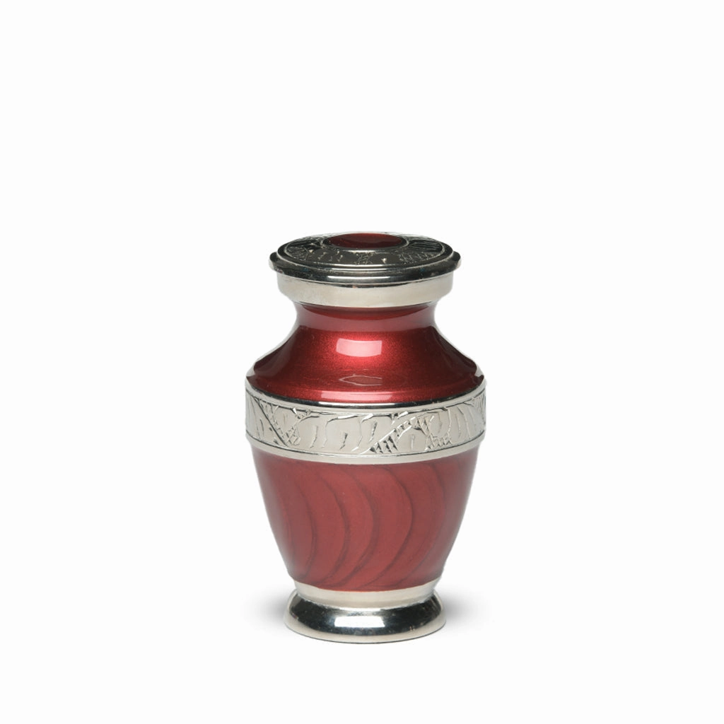 IMPERFECT SELECTION -  Brass Urn -1964- Enamel Overlay- Silver-tone bands