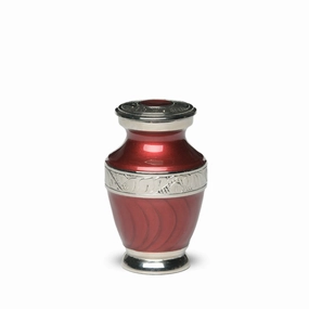 IMPERFECT SELECTION -  Brass Urn -1964- Enamel Overlay- Silver-tone bands