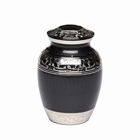 IMPERFECT SELECTION- MEDIUM Nickel Plated Brass Urn -1528- Fleur-de-Lis