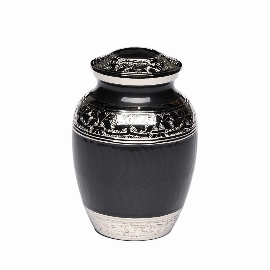 IMPERFECT SELECTION- MEDIUM Nickel Plated Brass Urn -1528- Fleur-de-Lis