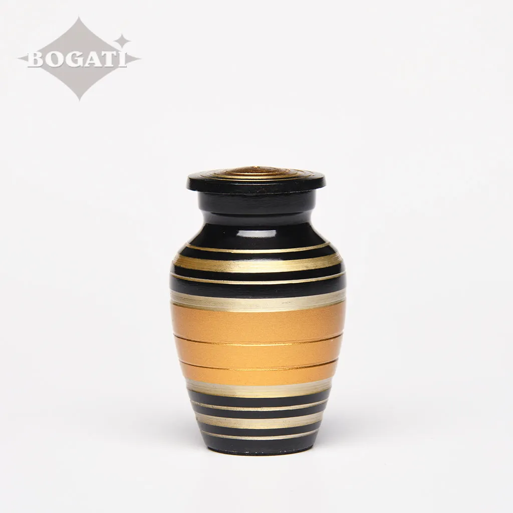 KEEPSAKE - Alloy Urn -6174- Bronze, Gold & Black Stripes