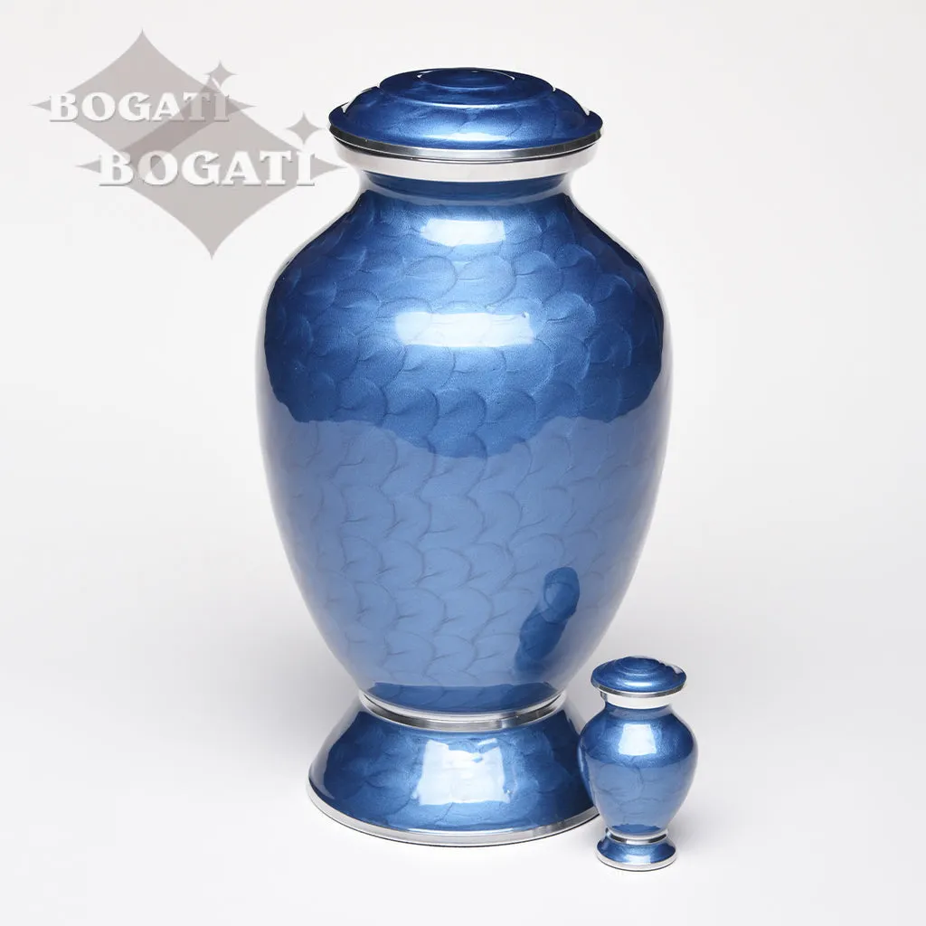 KEEPSAKE - Alloy Urn -6176-  Blue Enamel Vase-Style - Pack of 10