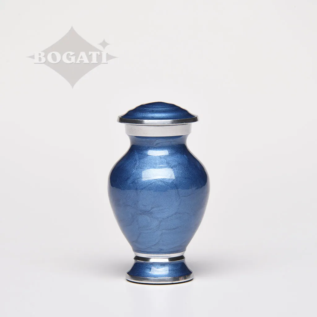 KEEPSAKE - Alloy Urn -6176-  Blue Enamel Vase-Style