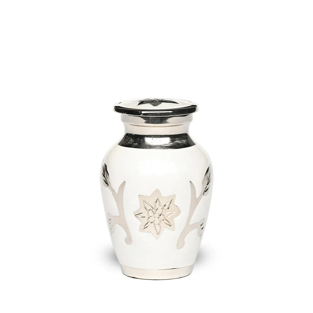 KEEPSAKE Brass urn -1500-  Florentine Corn Flower Design