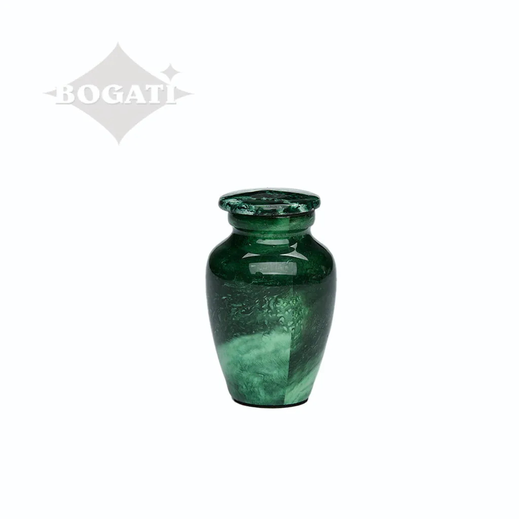 KEEPSAKE Classic Alloy Urn -9003-  Malachite Green Swirl - Pack of 10