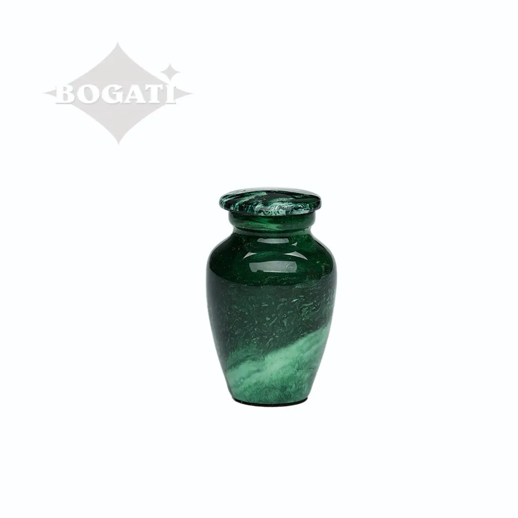 KEEPSAKE Classic Alloy Urn -9003-  Malachite Green Swirl - Pack of 10