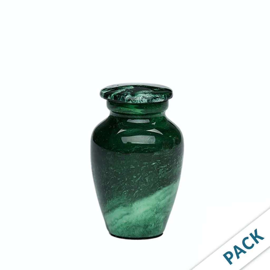 KEEPSAKE Classic Alloy Urn -9003-  Malachite Green Swirl - Pack of 10