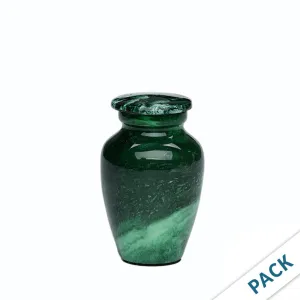 KEEPSAKE Classic Alloy Urn -9003-  Malachite Green Swirl - Pack of 10