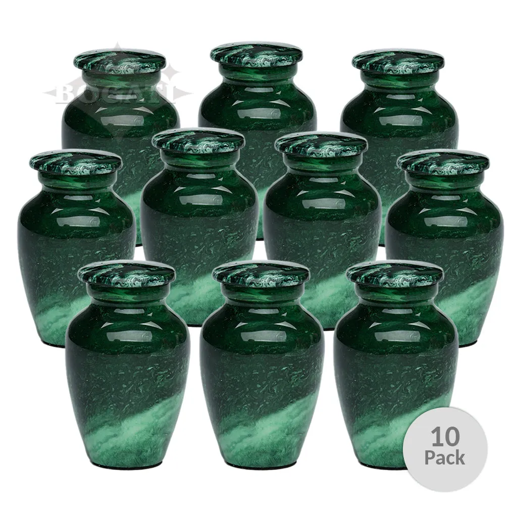 KEEPSAKE Classic Alloy Urn -9003-  Malachite Green Swirl - Pack of 10