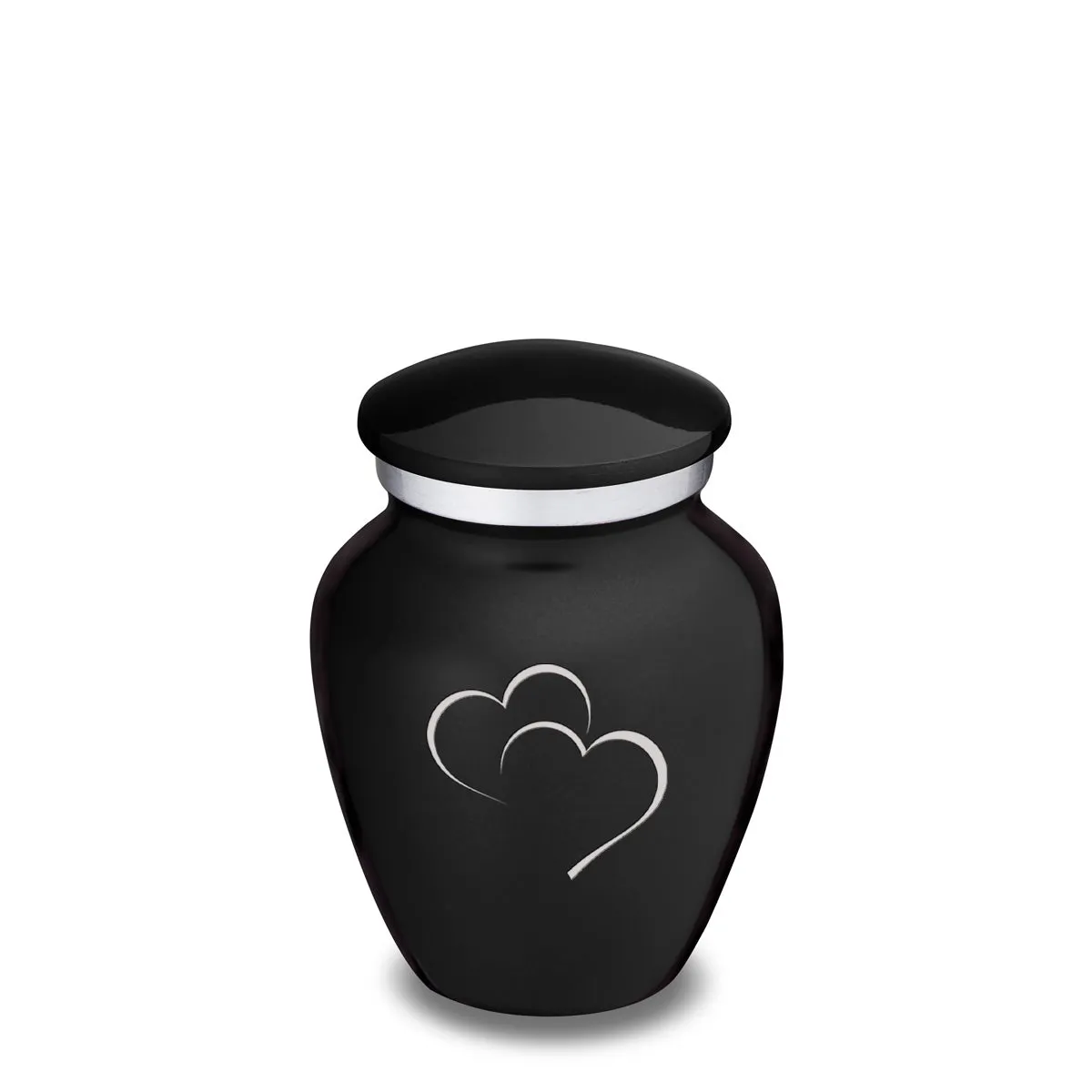 Keepsake Embrace Black Hearts Cremation Urn