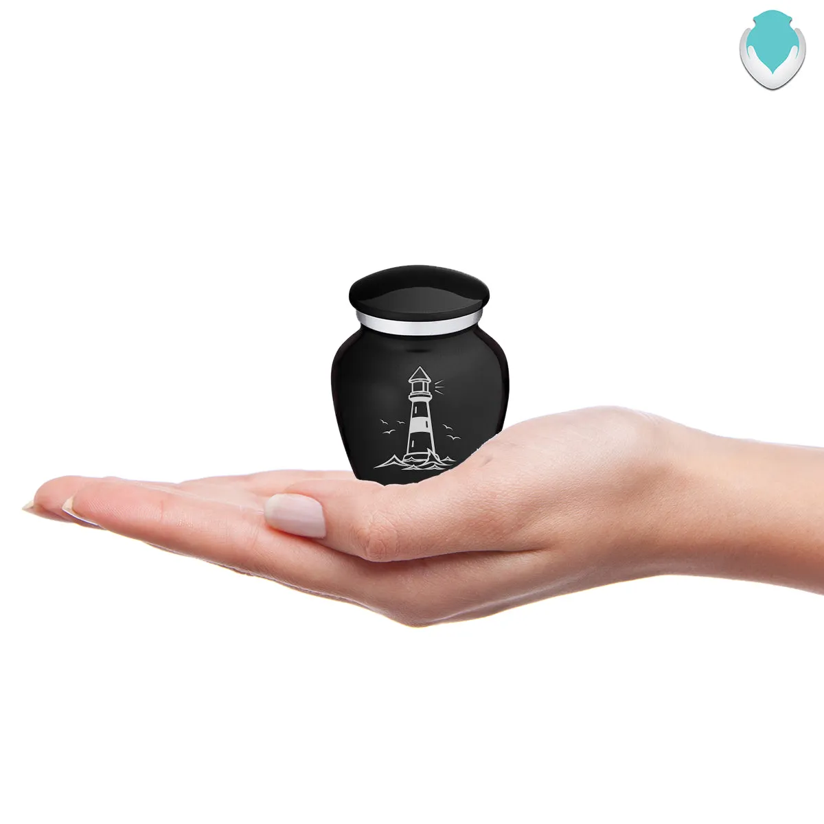 Keepsake Embrace Black Lighthouse Cremation Urn