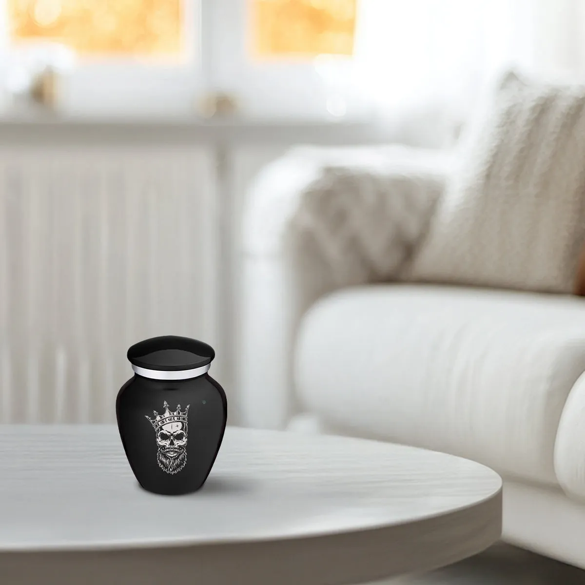 Keepsake Embrace Black Skull Cremation Urn