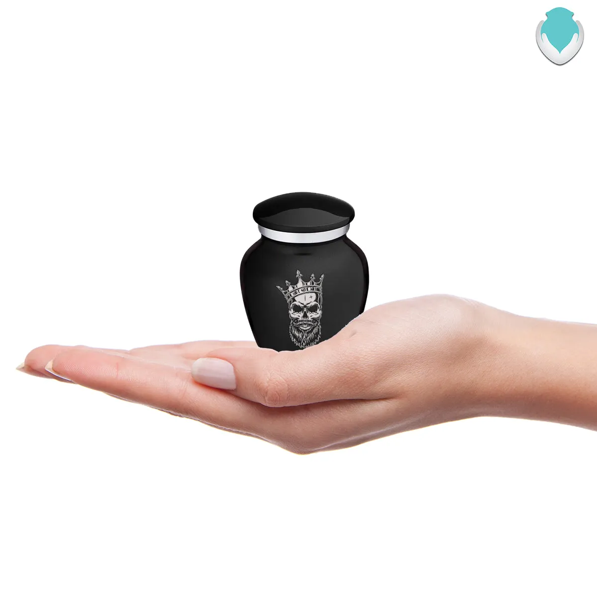 Keepsake Embrace Black Skull Cremation Urn