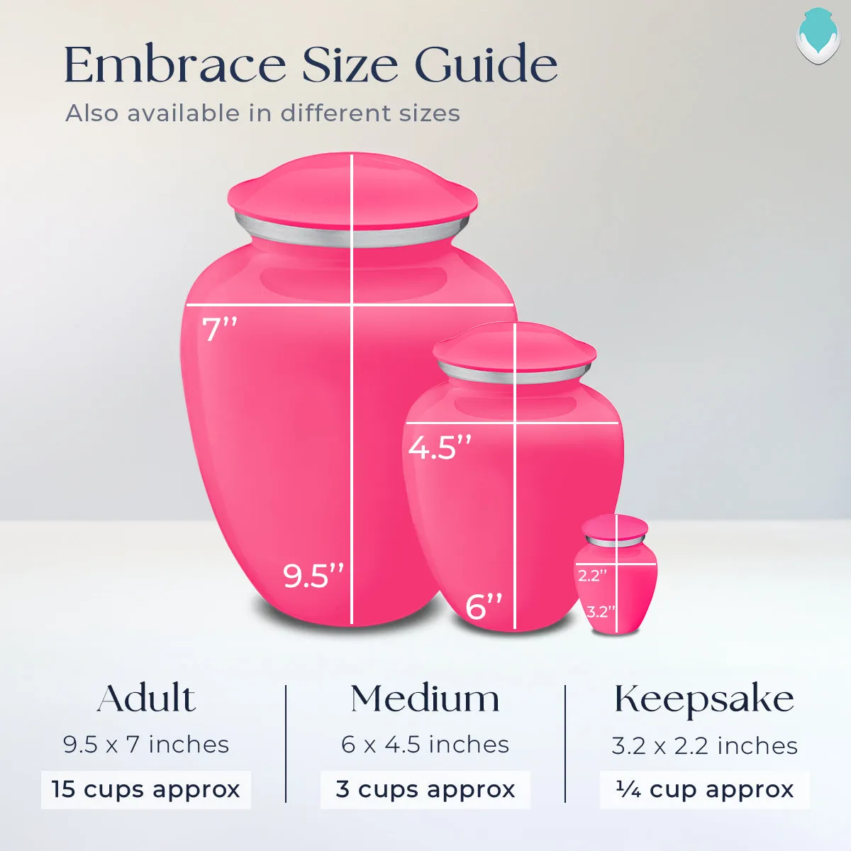 Keepsake Embrace Bright Pink Portrait Cremation Urn