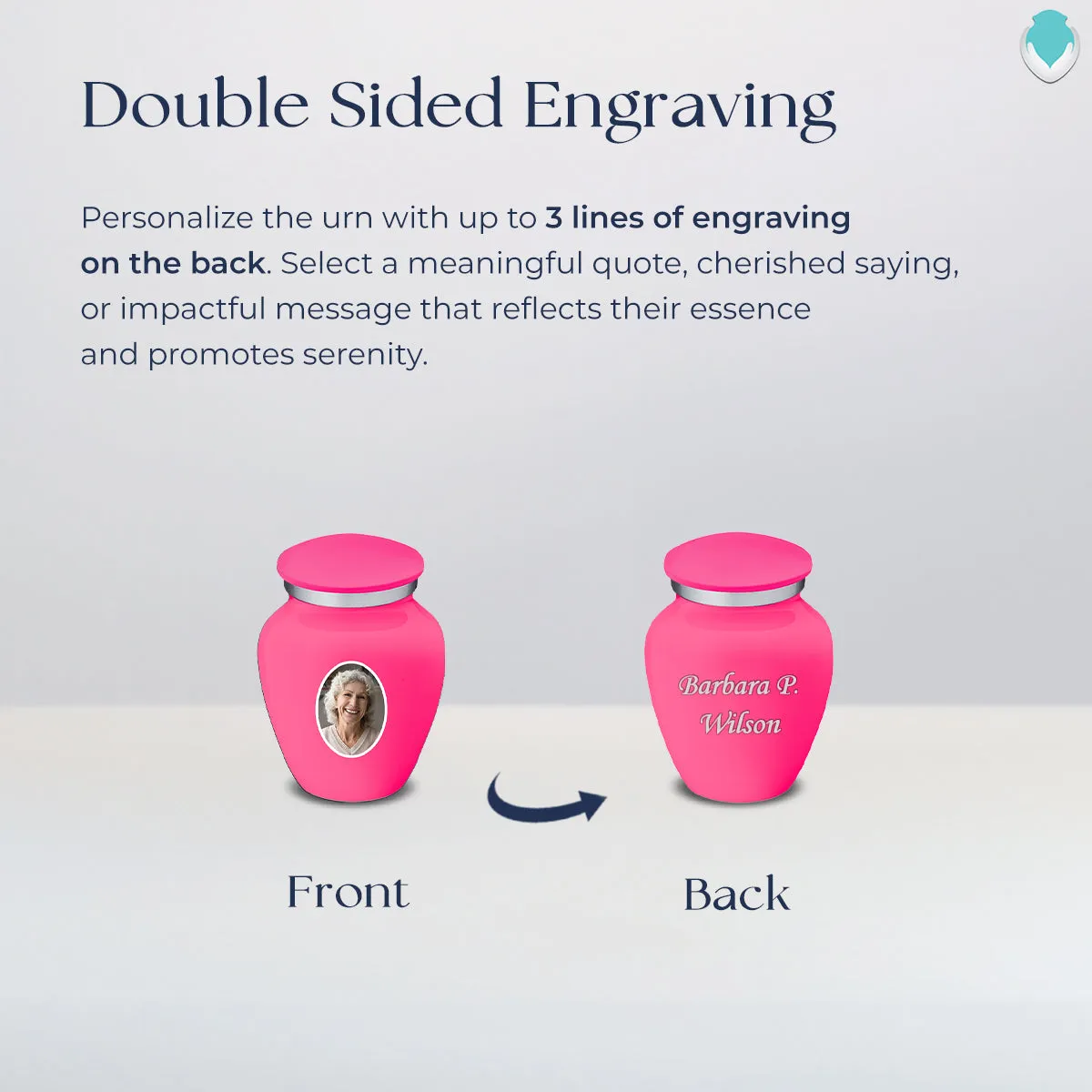 Keepsake Embrace Bright Pink Portrait Cremation Urn