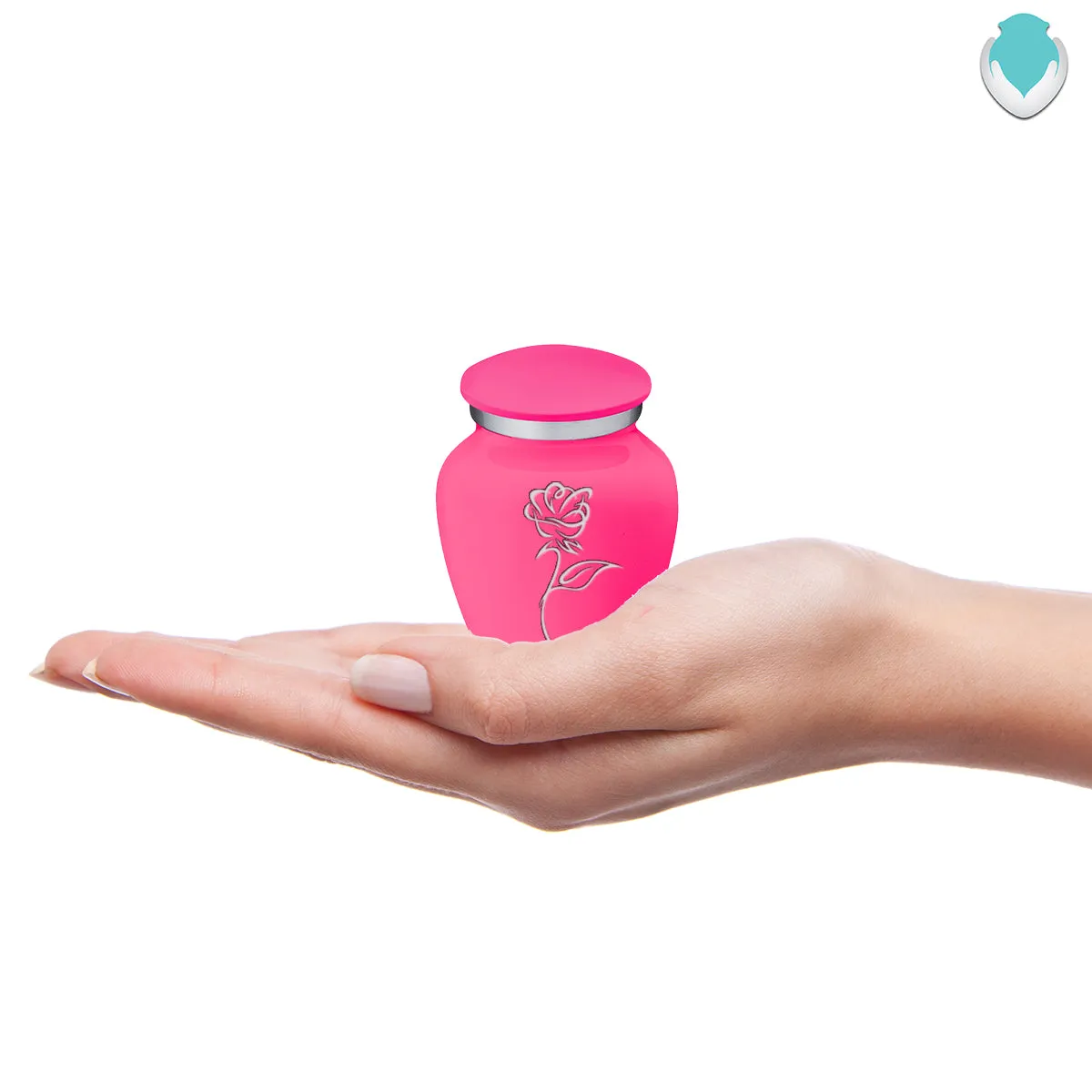 Keepsake Embrace Bright Pink Rose Cremation Urn