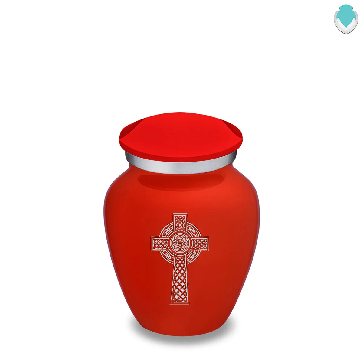 Keepsake Embrace Bright Red Celtic Cross Cremation Urn