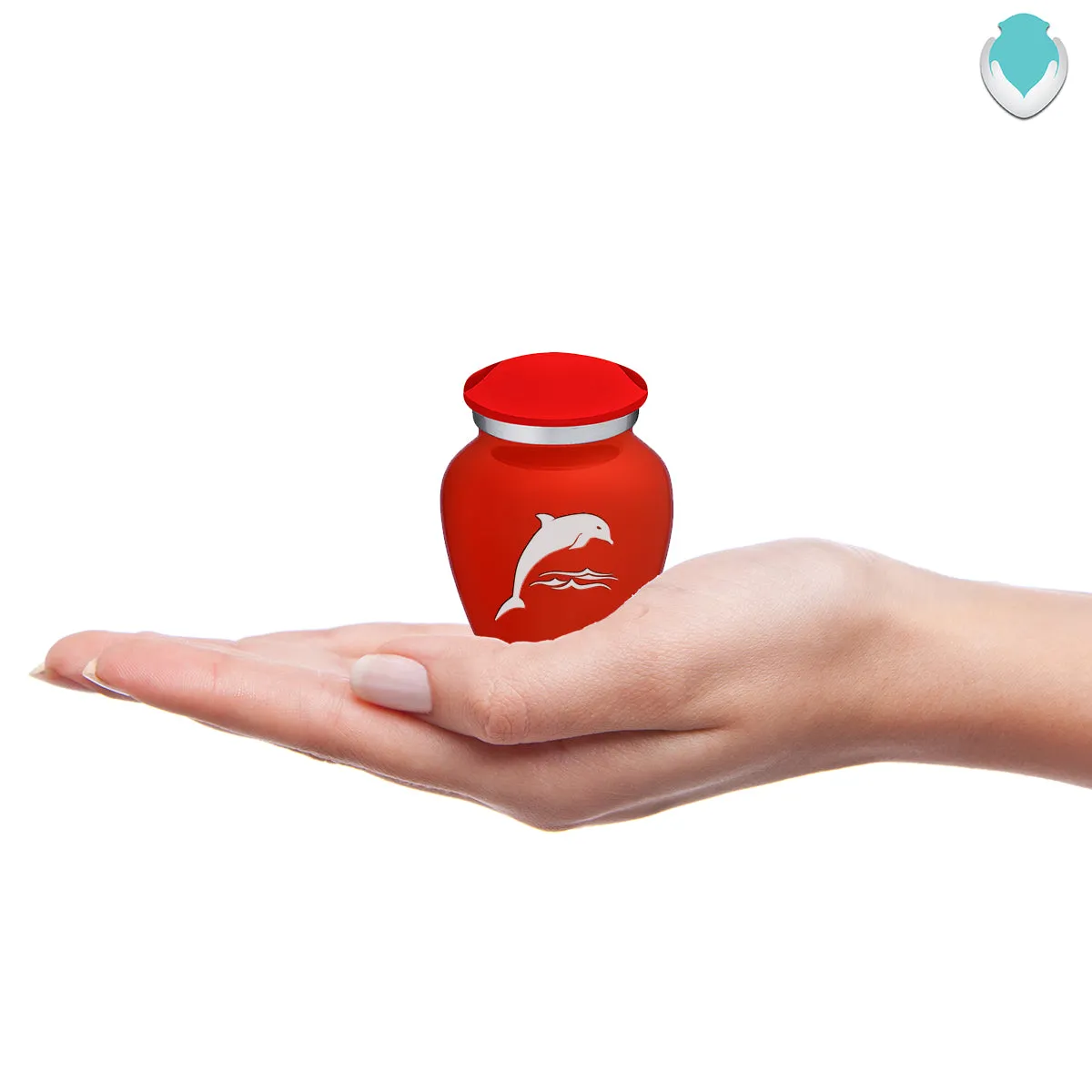 Keepsake Embrace Bright Red Dolphin Cremation Urn