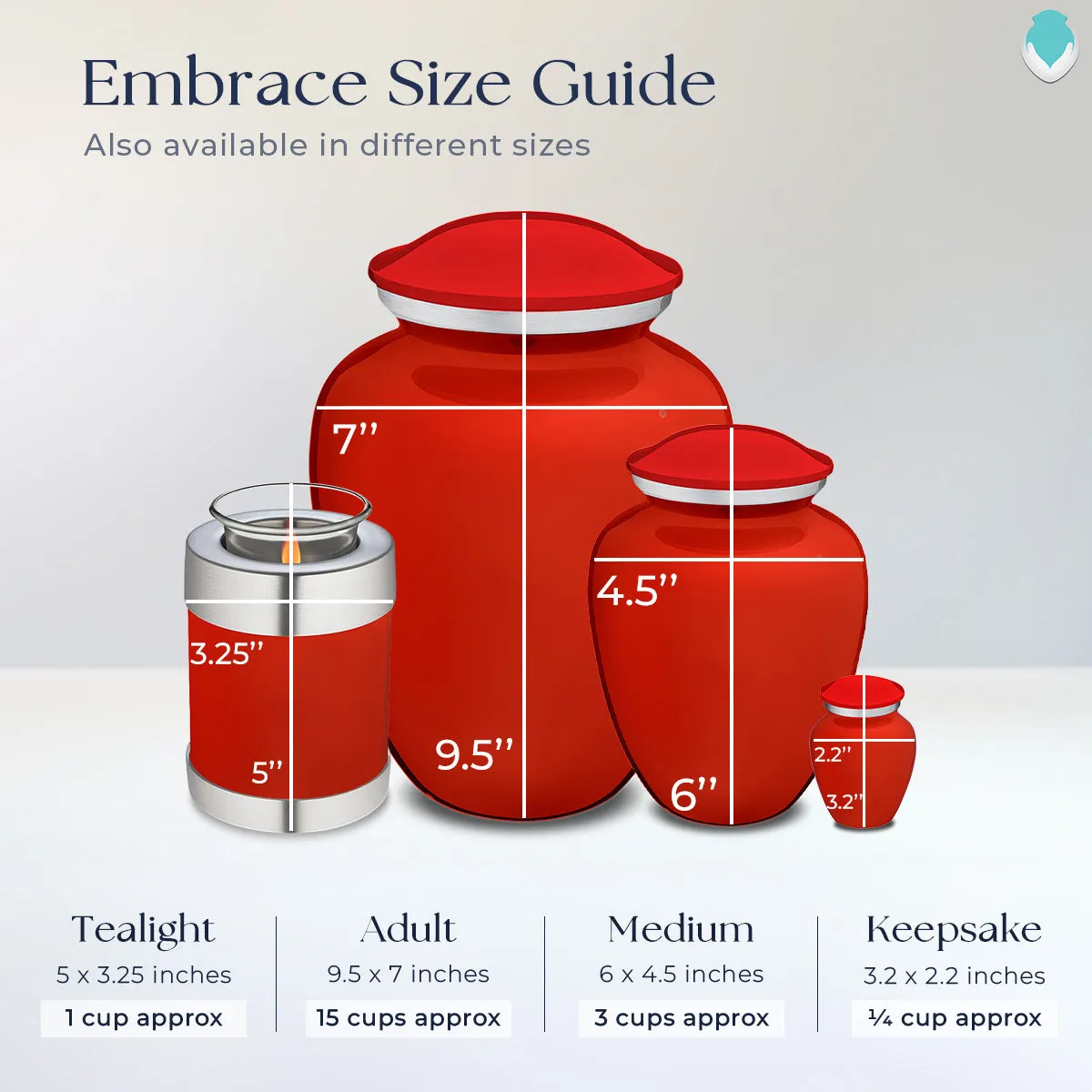 Keepsake Embrace Bright Red Football Cremation Urn
