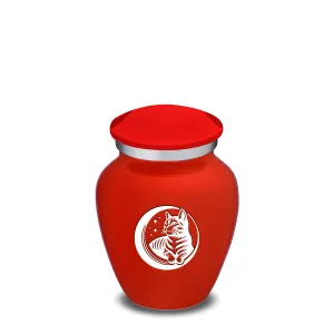 Keepsake Embrace Bright Red Pet Cute Cat Cremation Urn