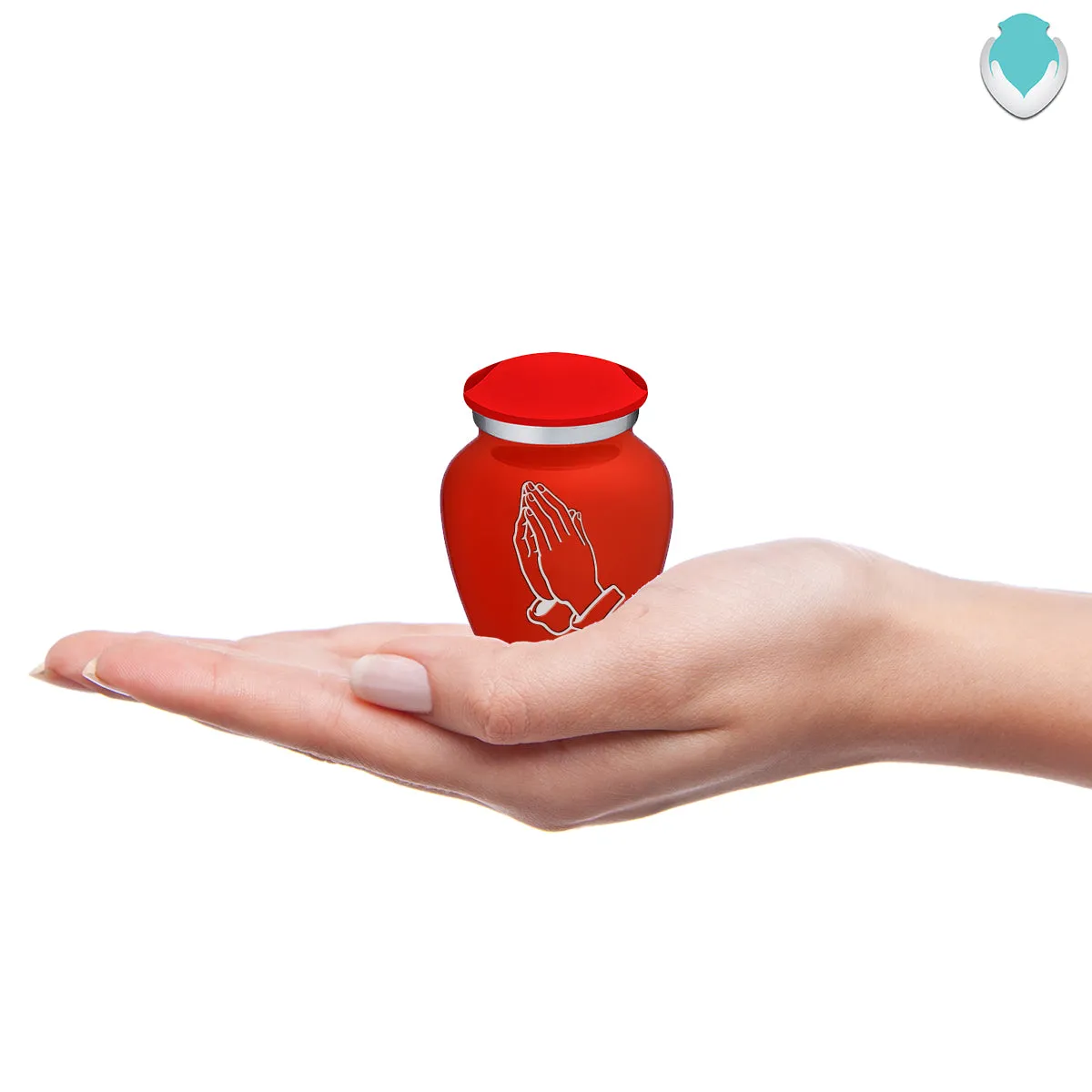 Keepsake Embrace Bright Red Praying Hands Cremation Urn