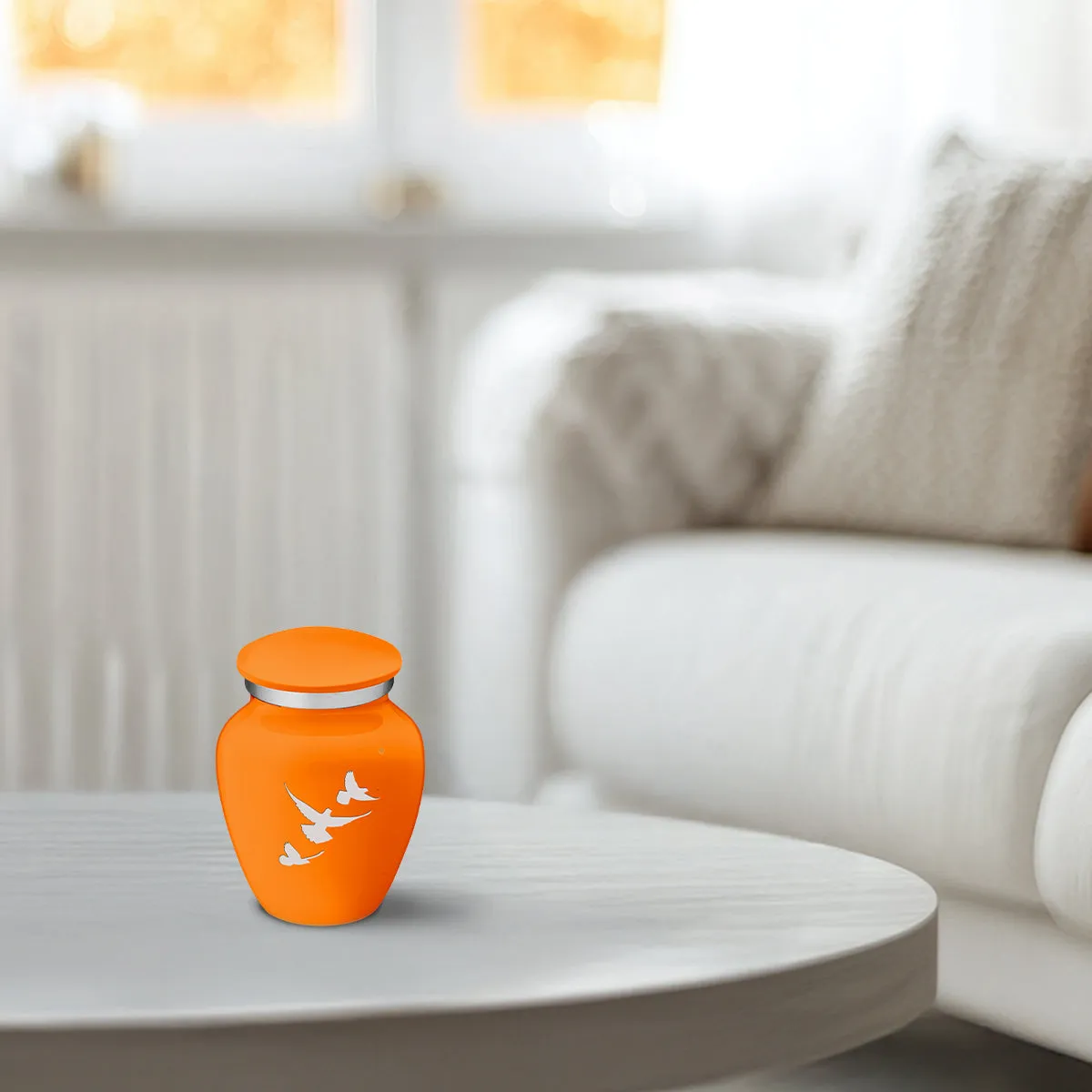 Keepsake Embrace Burnt Orange Doves Cremation Urn