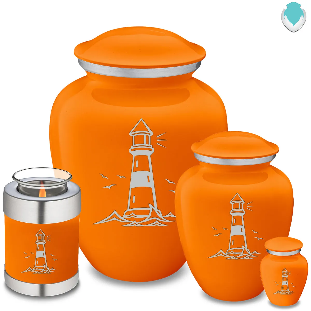 Keepsake Embrace Burnt Orange Lighthouse Cremation Urn