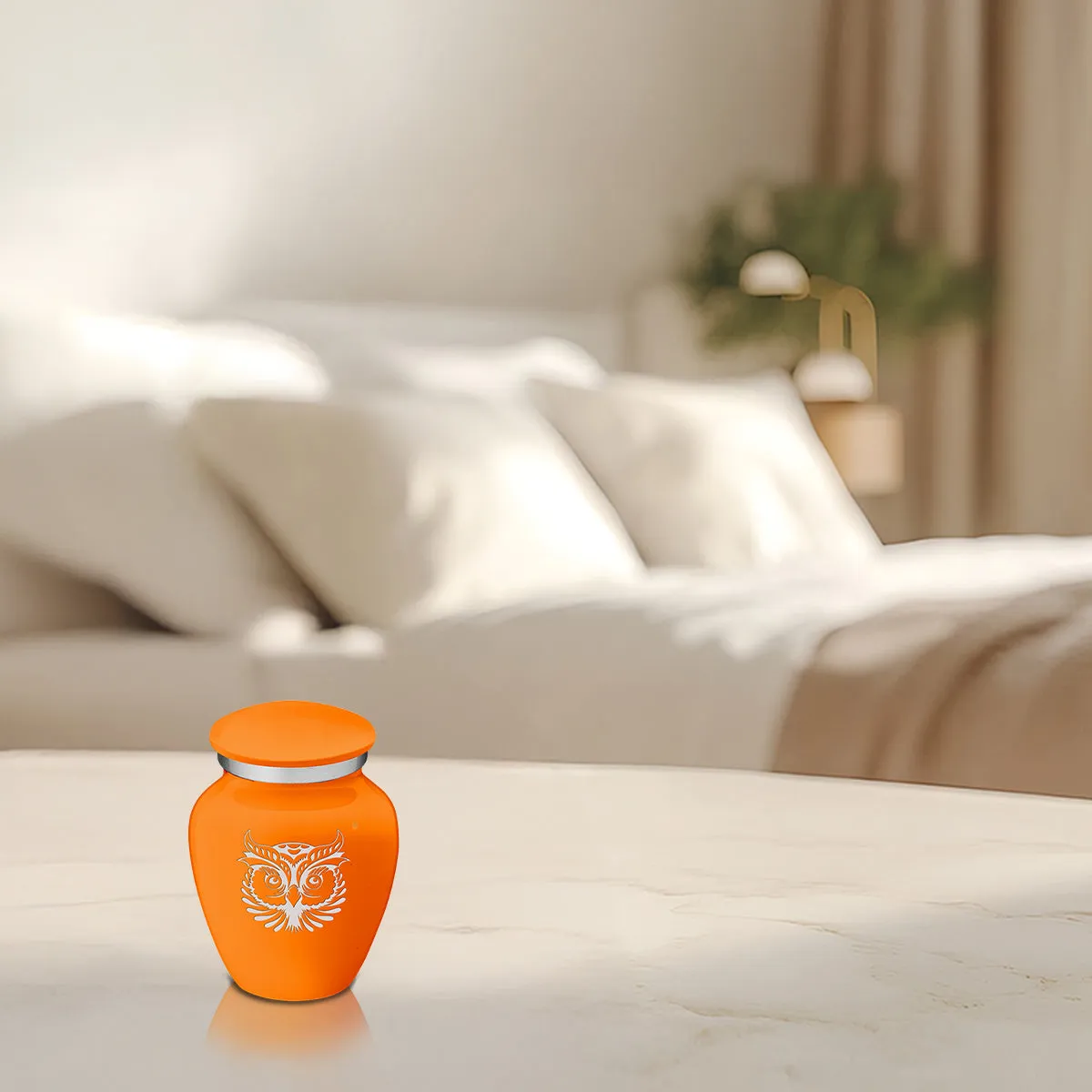 Keepsake Embrace Burnt Orange Owl Cremation Urn