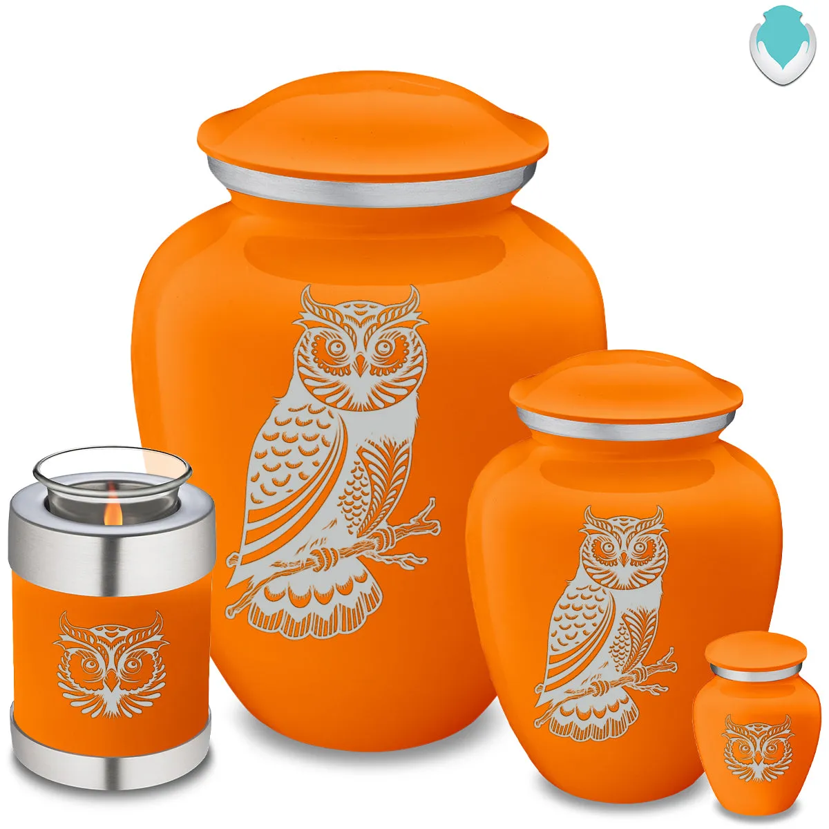 Keepsake Embrace Burnt Orange Owl Cremation Urn