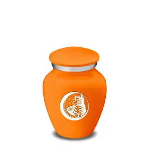 Keepsake Embrace Burnt Orange Pet Cute Cat Cremation Urn