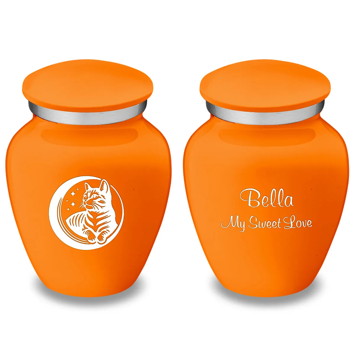Keepsake Embrace Burnt Orange Pet Cute Cat Cremation Urn