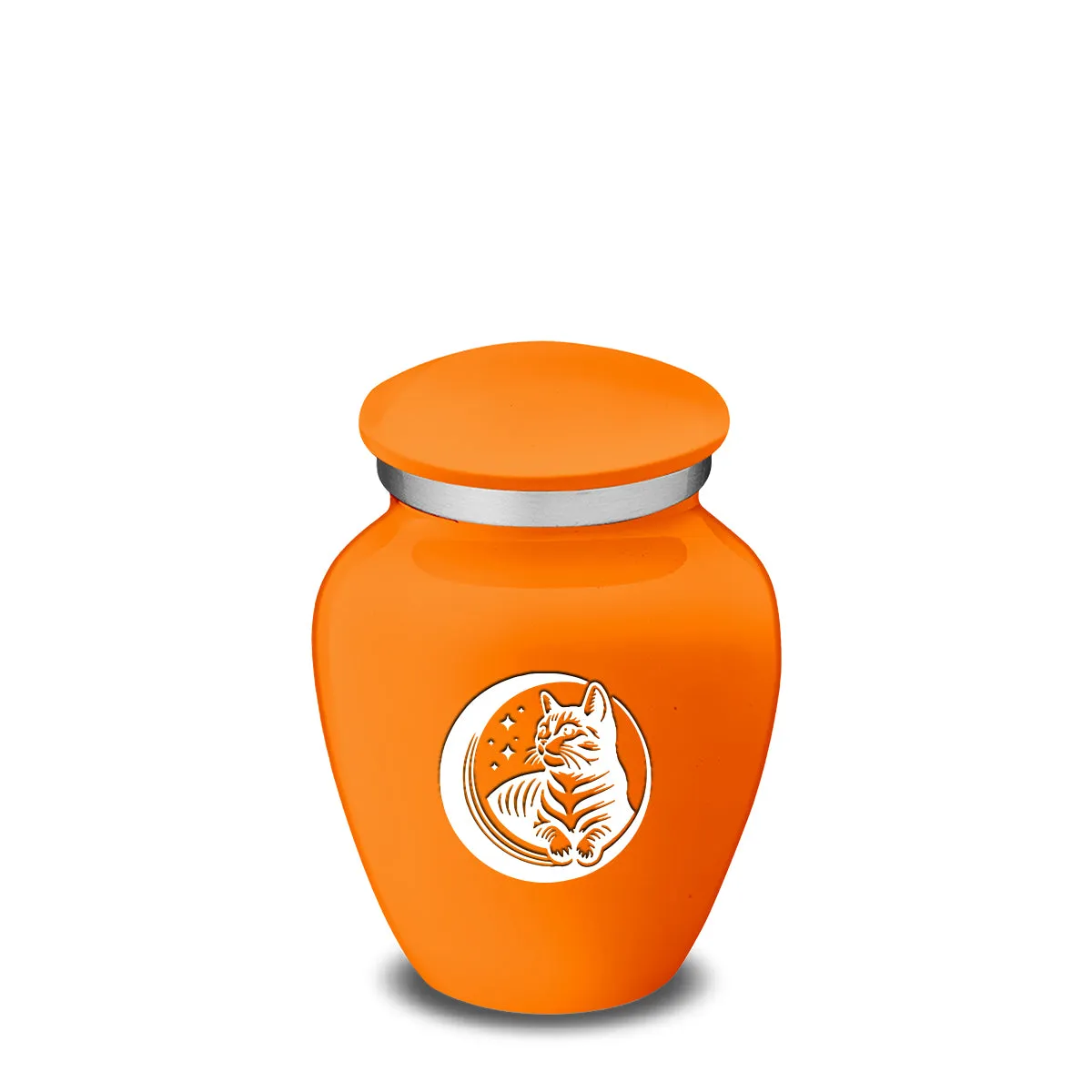 Keepsake Embrace Burnt Orange Pet Cute Cat Cremation Urn