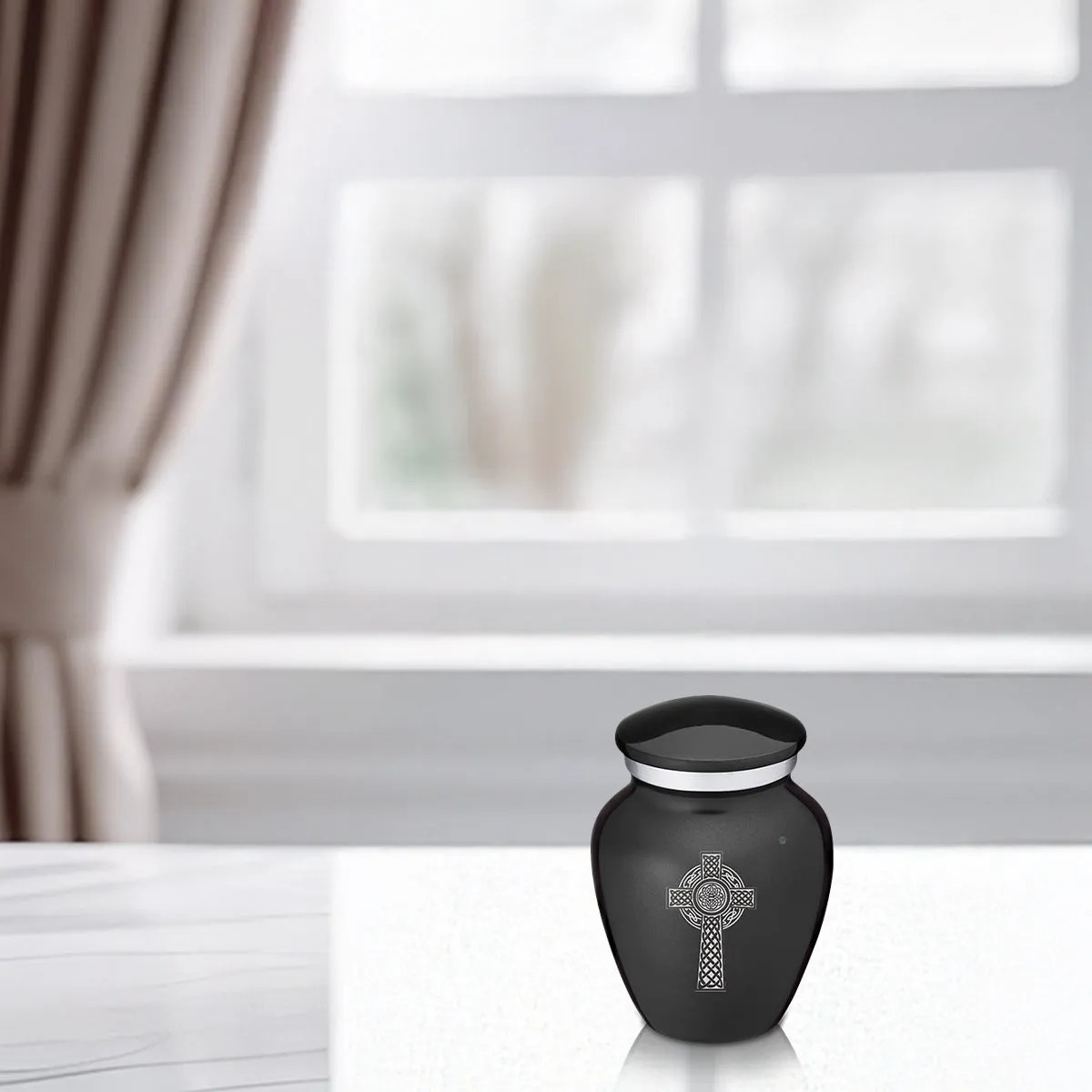 Keepsake Embrace Charcoal Celtic Cross Cremation Urn