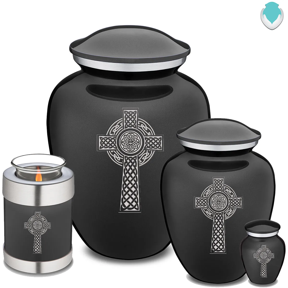 Keepsake Embrace Charcoal Celtic Cross Cremation Urn