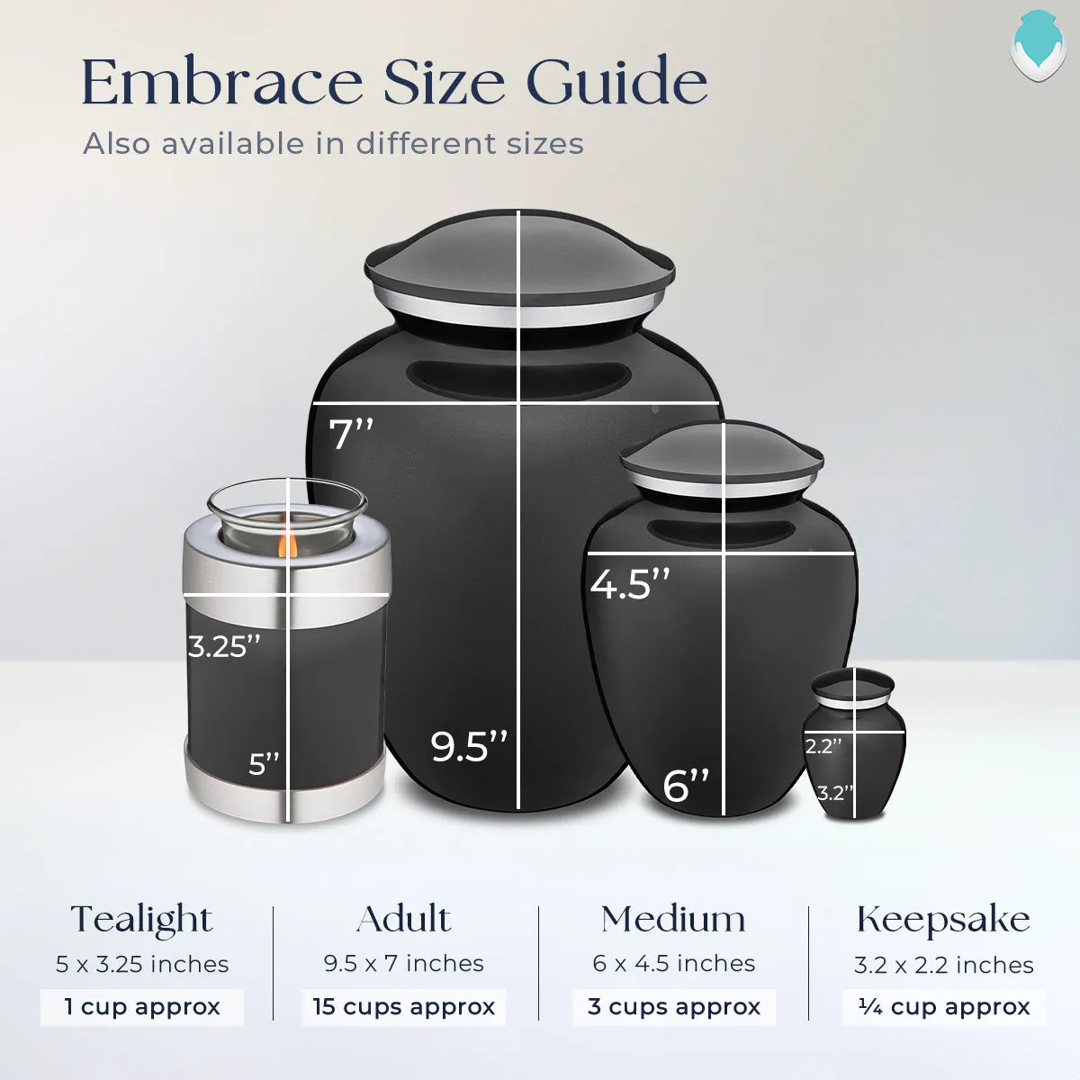 Keepsake Embrace Charcoal Motorcycle Cremation Urn