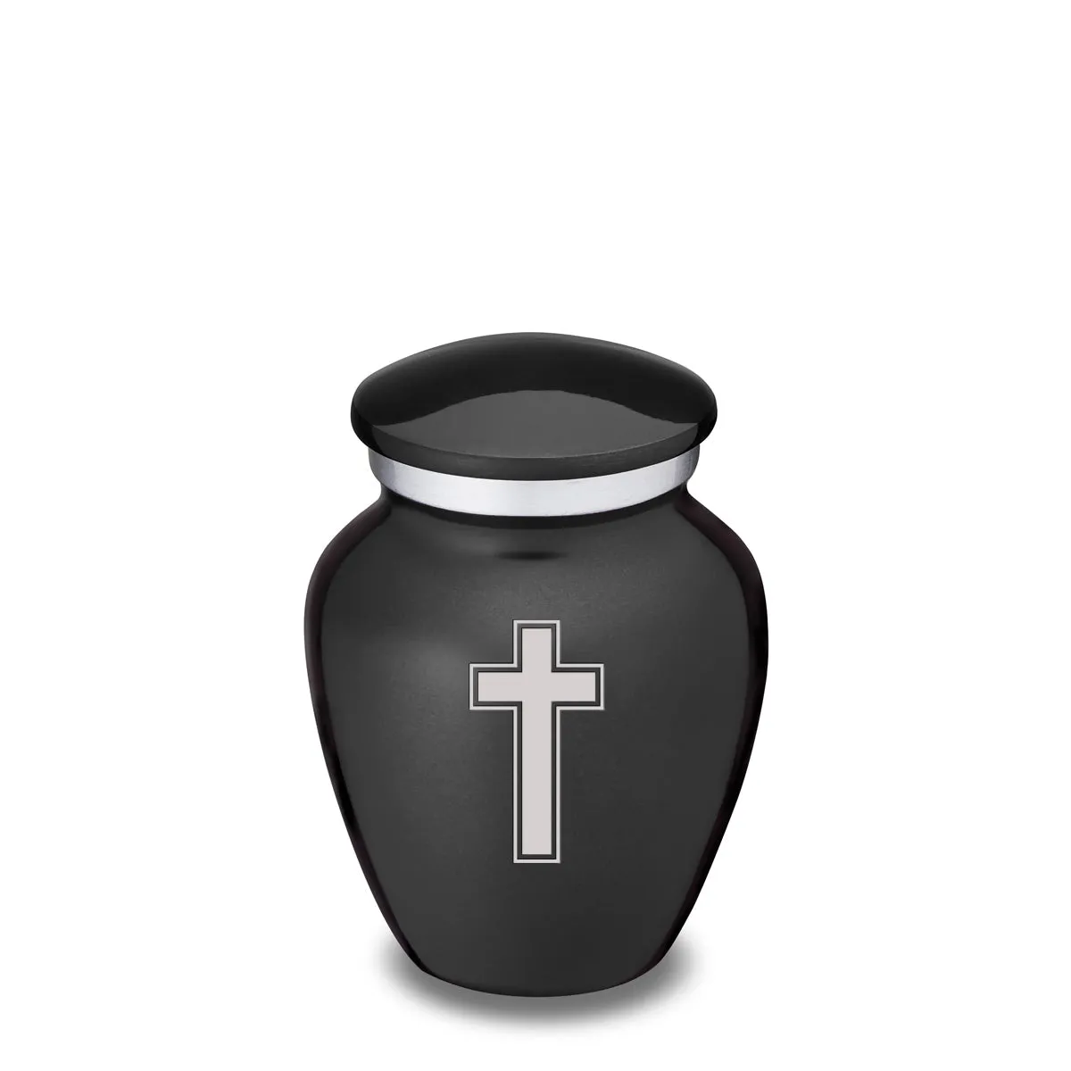 Keepsake Embrace Charcoal Simple Cross Cremation Urn