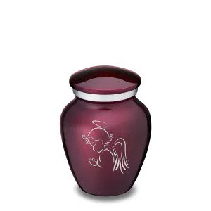 Keepsake Embrace Cherry Purple Angel Cremation Urn