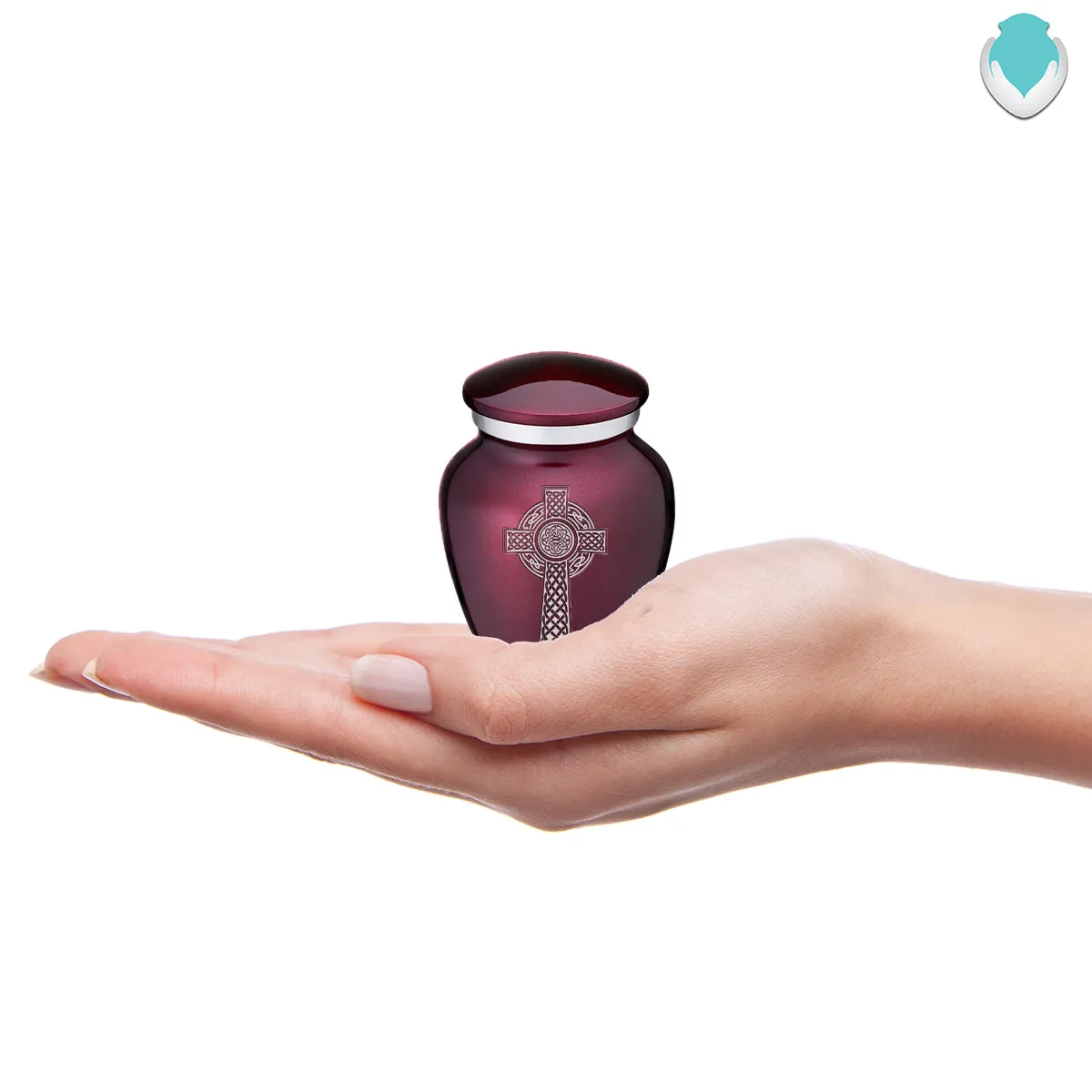 Keepsake Embrace Cherry Purple Celtic Cross Cremation Urn