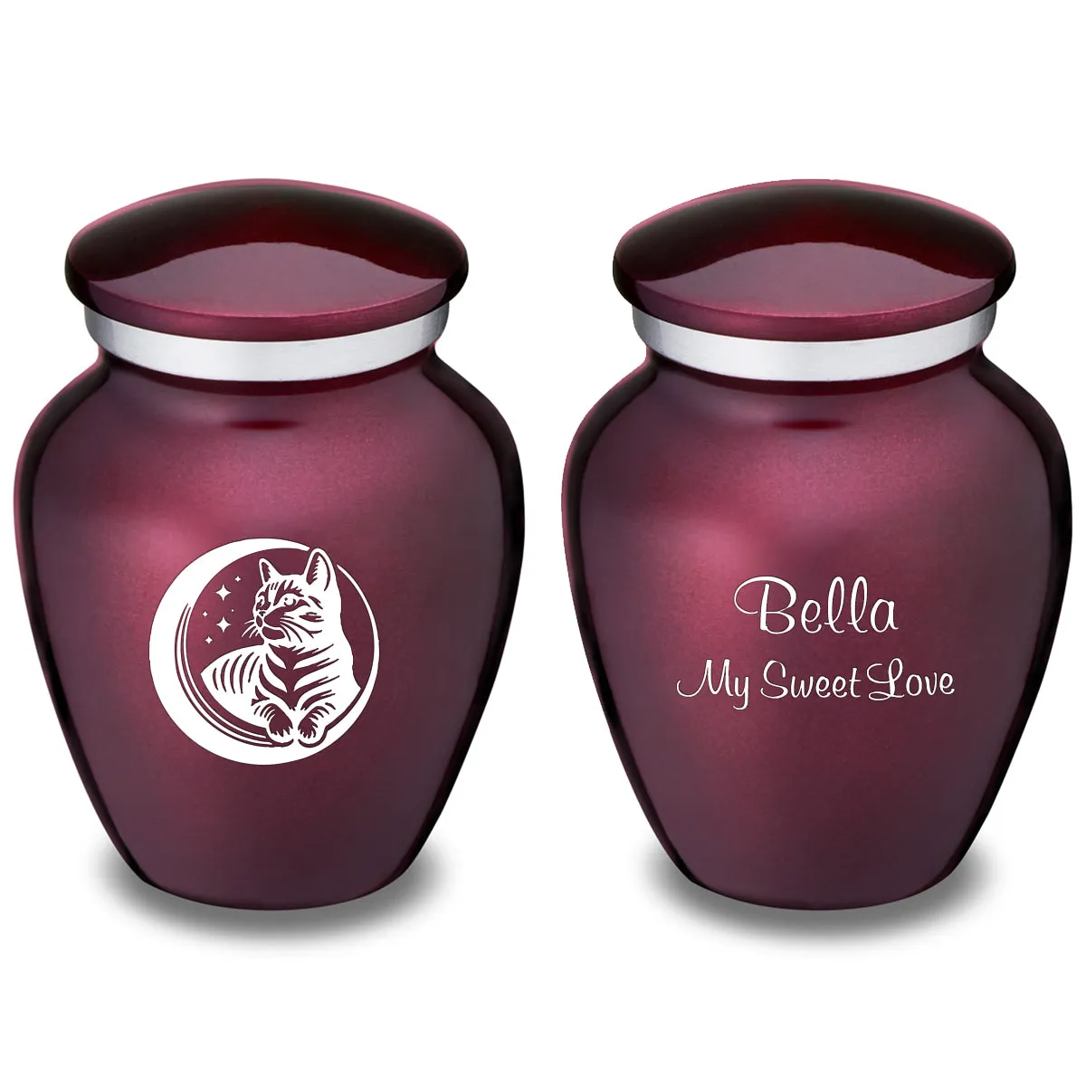 Keepsake Embrace Cherry Purple Pet Cute Cat Cremation Urn