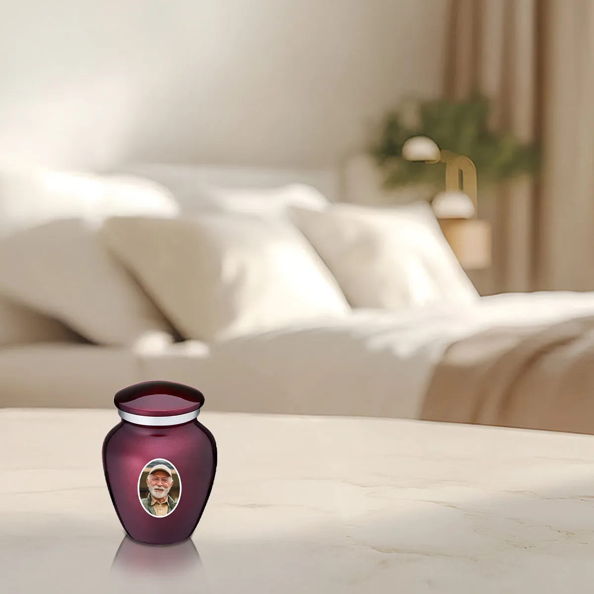 Keepsake Embrace Cherry Purple Portrait Cremation Urn