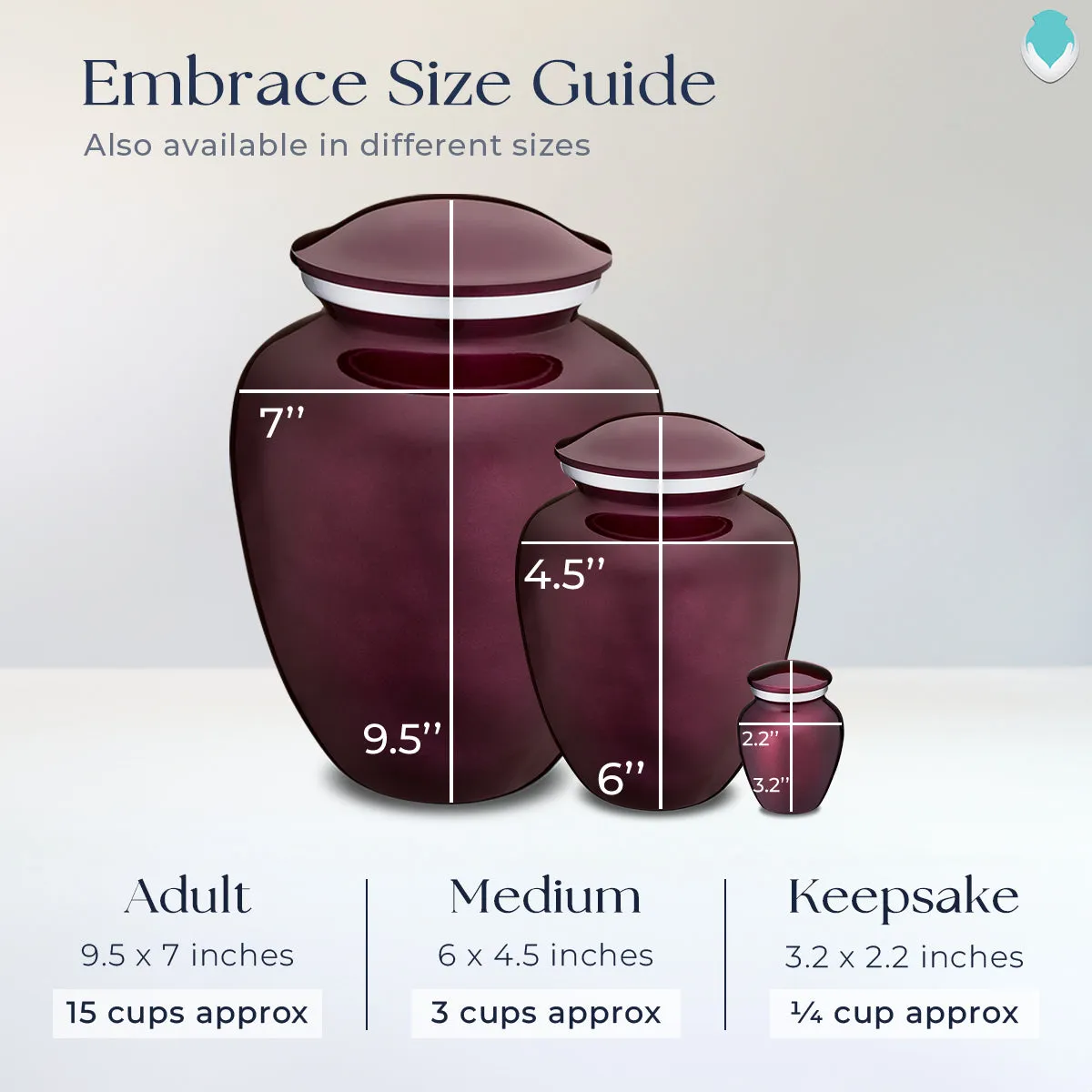 Keepsake Embrace Cherry Purple Portrait Cremation Urn
