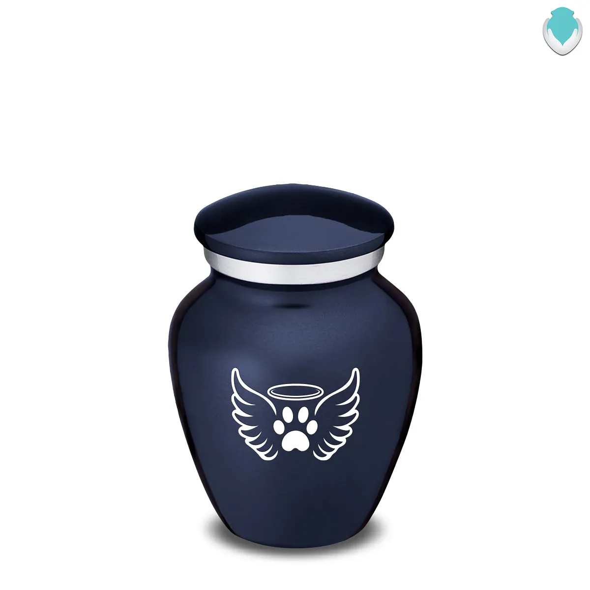 Keepsake Embrace Cobalt Blue Pet Angel Wings Cremation Urn