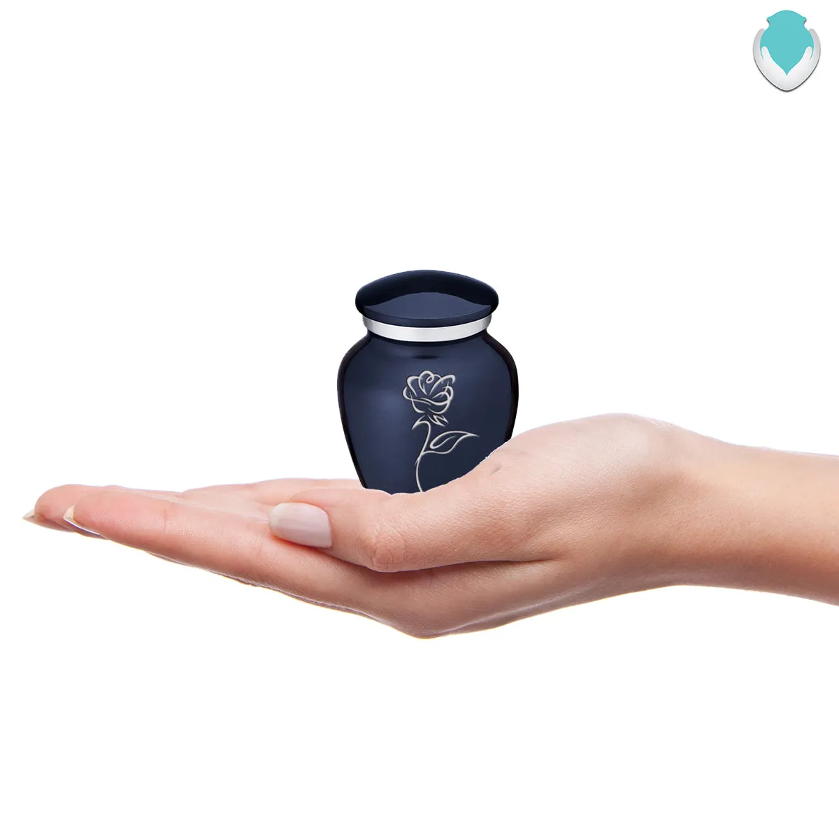 Keepsake Embrace Cobalt Blue Rose Cremation Urn