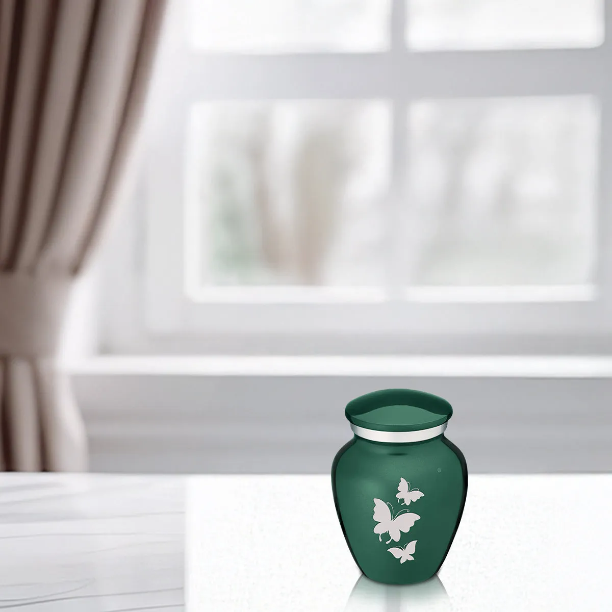 Keepsake Embrace Green Butterflies Cremation Urn