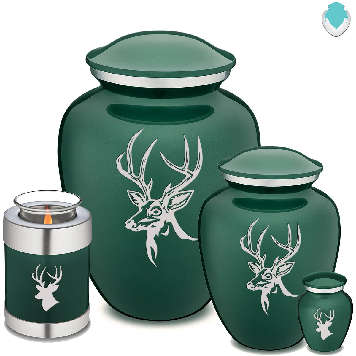 Keepsake Embrace Green Deer Cremation Urn
